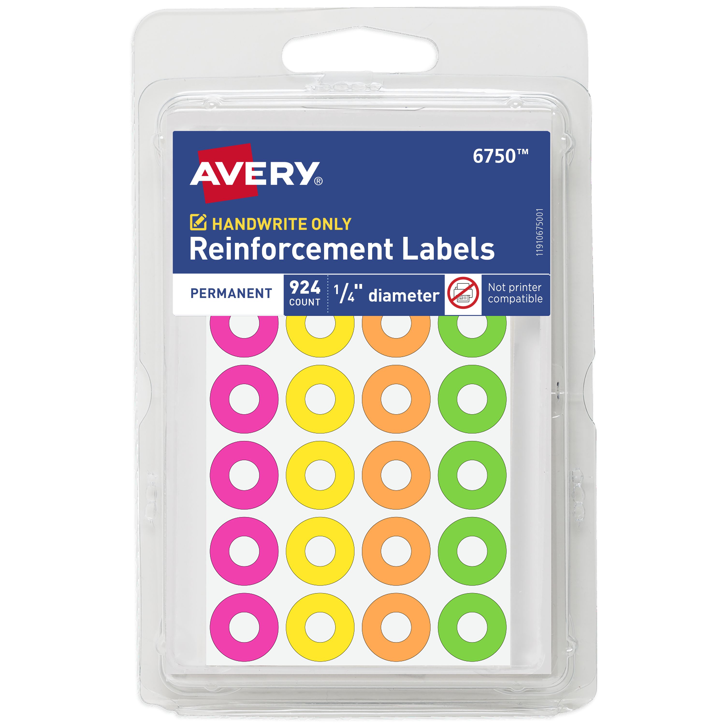 Hole Reinforcement Stickers, 1/4